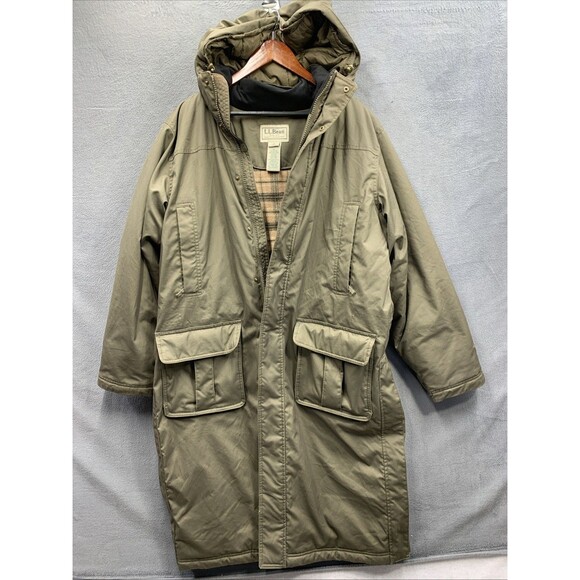 L.L. Bean Men’s GORE-TEX Long Coat Parka Tall Regular Size Large Army Green - Picture 1 of 16